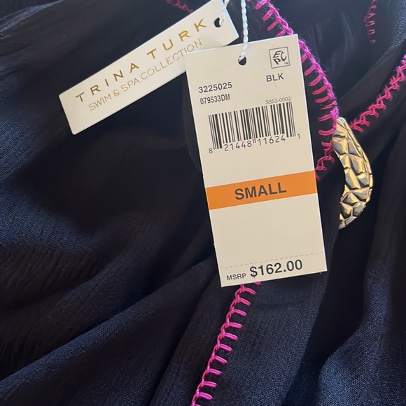 Trina Turk Brittany Side Slit Cover Up Pants in Black Size S NWT - Picture 12 of 12